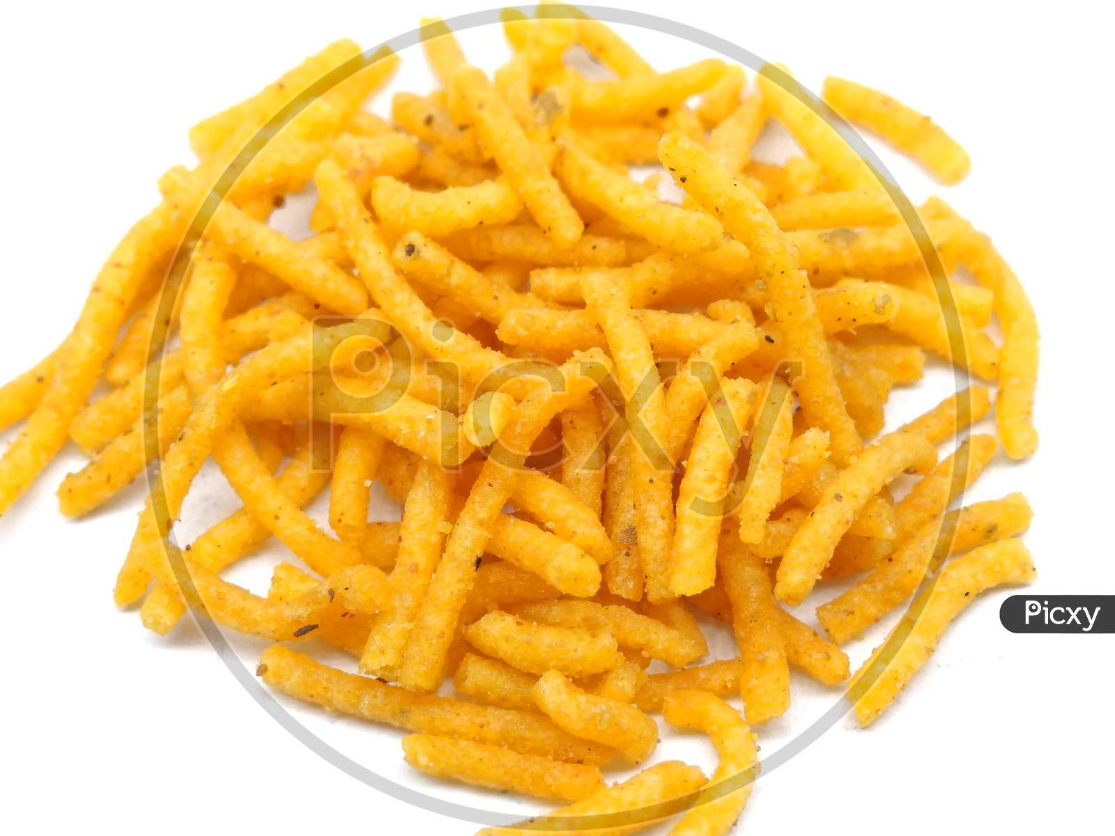 Indian Snacks  Over an Isolated White Background