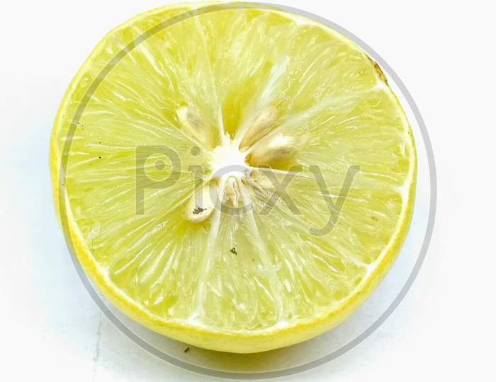 Sliced Lemon On White Background