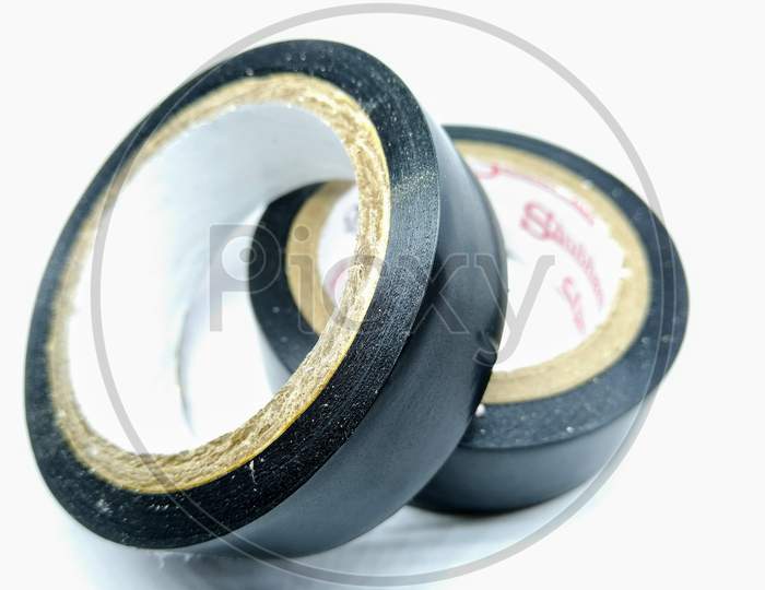 Electrical Tape Closeup On White Background
