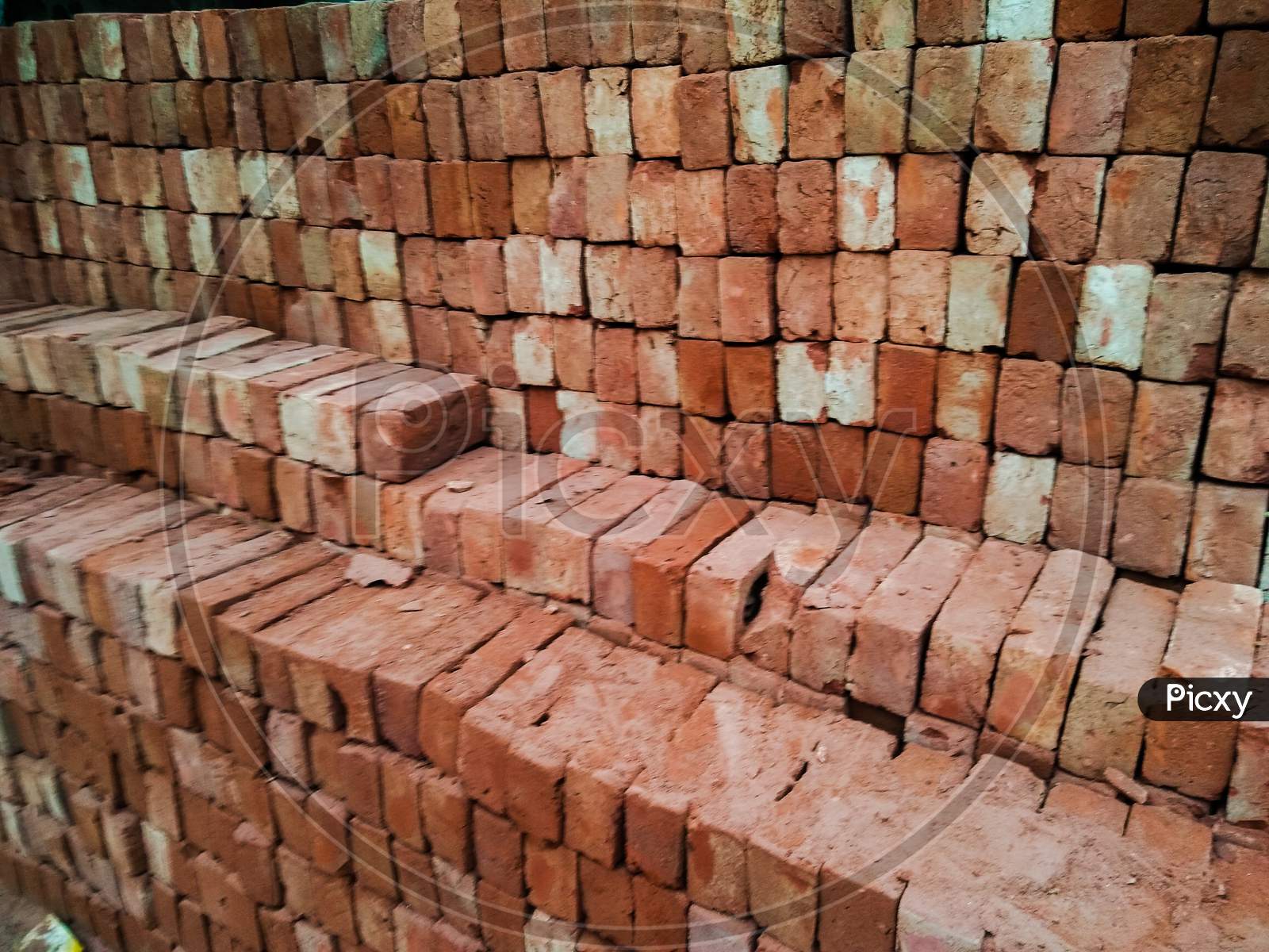 Red Bricks or bricks At a Construction Site