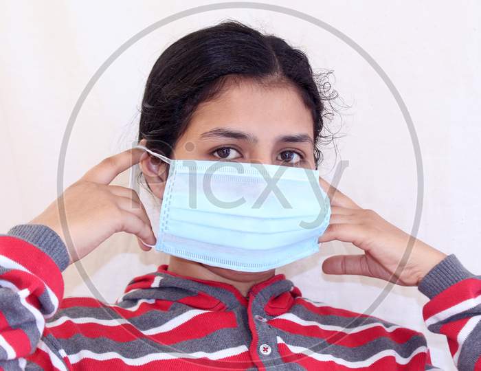 girl Wear Protective Mask