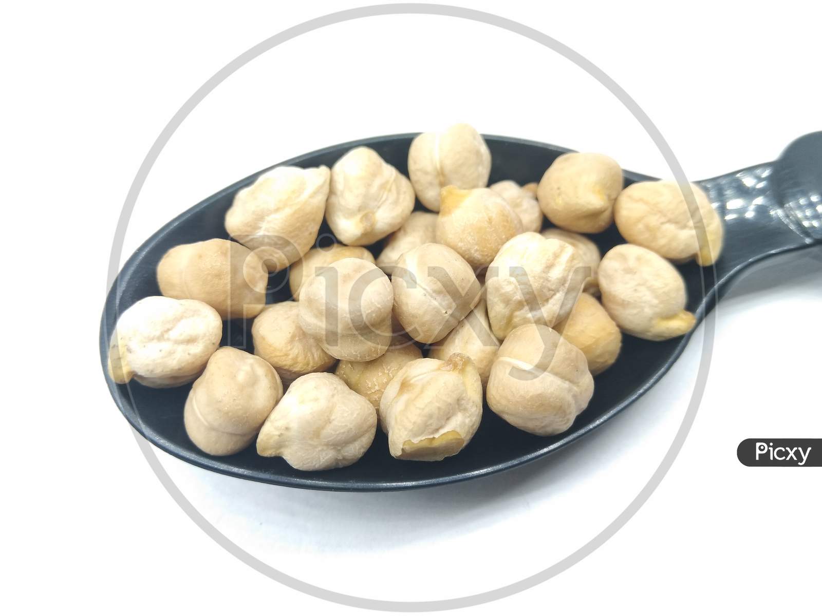 Pigeon Pea or Channa or Kabuli Channa Over an Isolated White Background