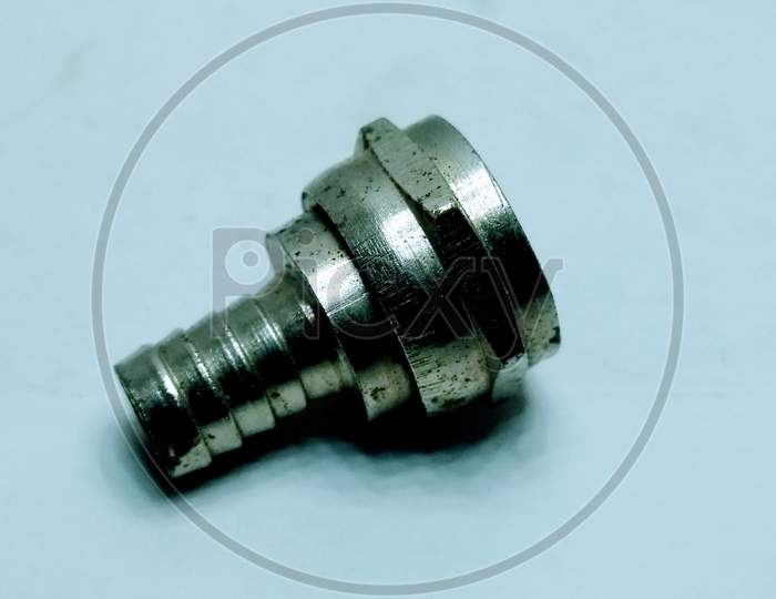 Steel Bolts or Nuts On white Background