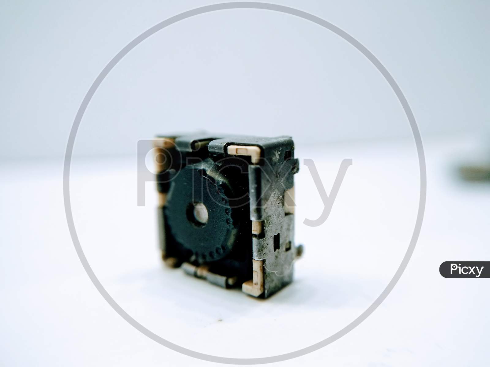 Micro Components of an Electronic Device On White Background