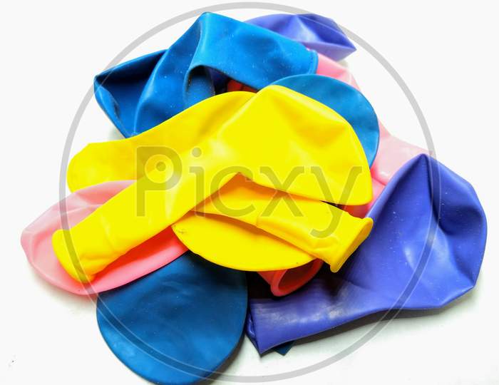 Colourful Balloons Over an Isolated White Background