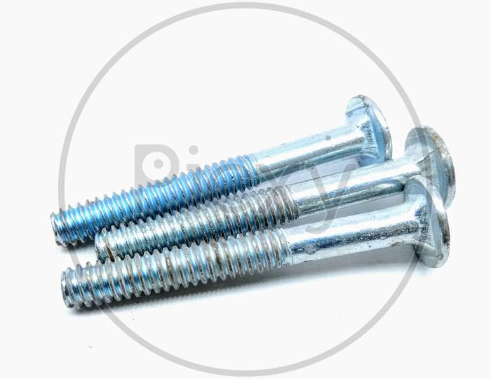 Screw Or Nails on White Background