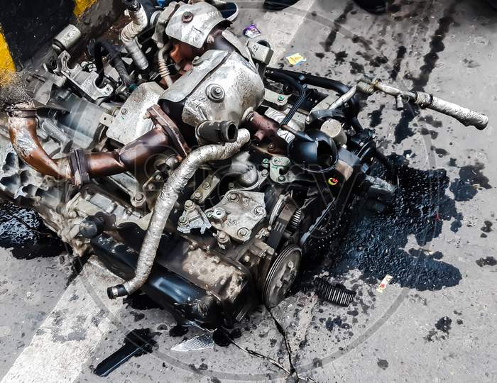 Car Engine Closeup