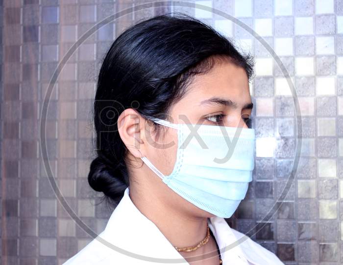 Mask on face for corona virus protection