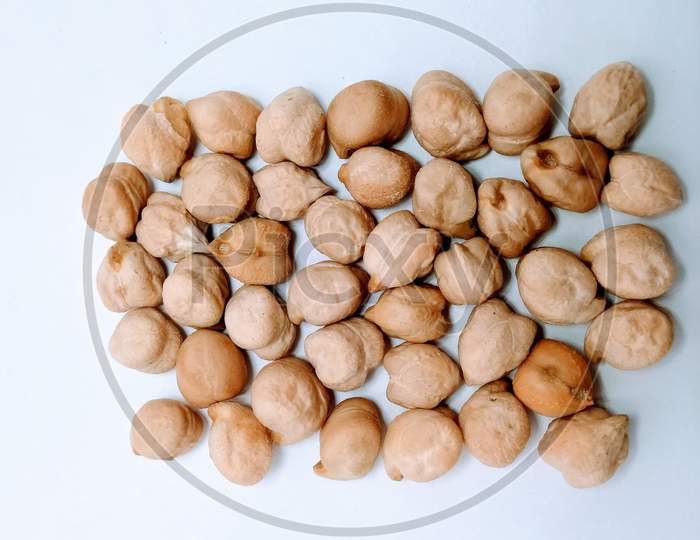 Bengal Gram Or Channa Over White Background