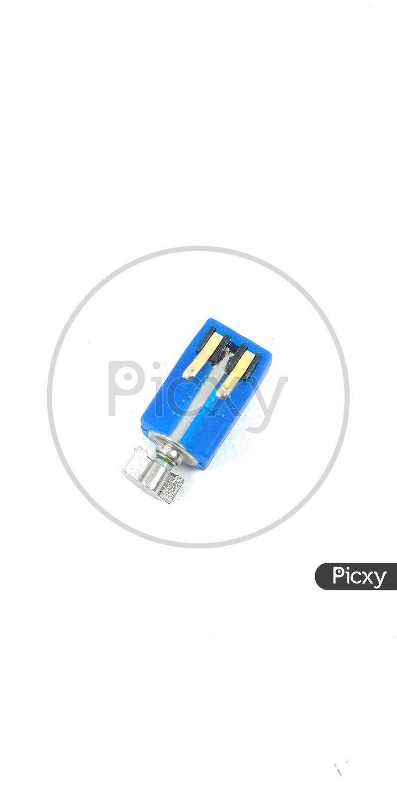 Micro Motor Of an Electronic Device On White  Background
