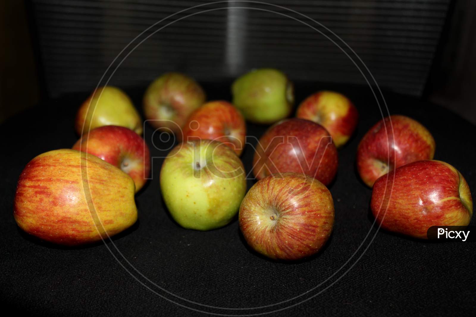 Apples Closeup Shot Over An Isolated Back Background