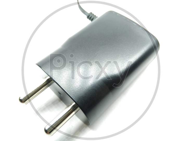 Mobile Phone Or Cell Phone Charger Over an isolated White Background