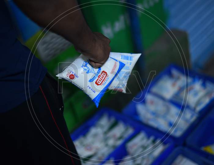 Daily essentials like milk and other groceries shops are open during the lockdown in Telangana amidst outbreak of COVID19, Corona Virus Pandemic
