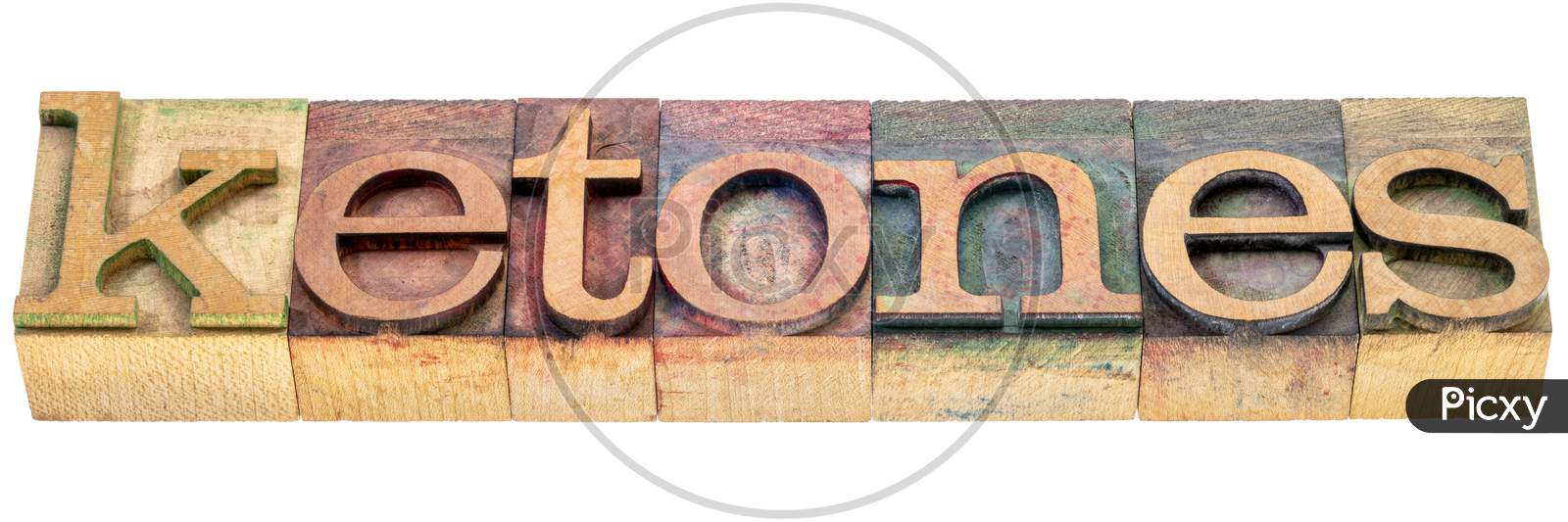 Ketones - Isolated Word Abstract In Vintage Letterpress Wood Type Blocks, Keto Diet Concept
