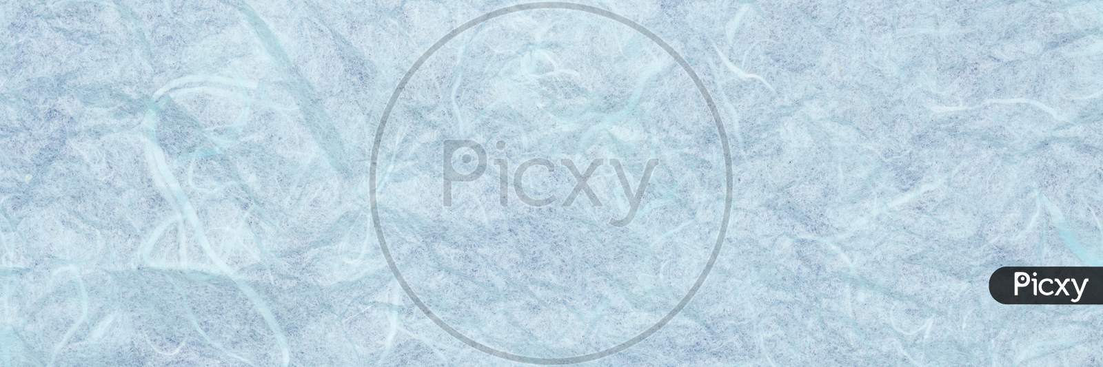 Background Of Light Blue  Wrinkled Handmade Mulberry Paper, Panoramic Banner