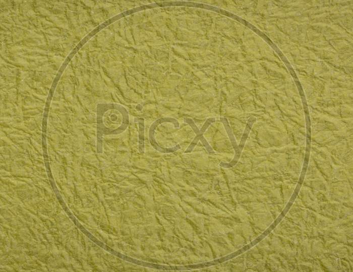 Moss Green Japanese Momi Washi Paper Background Featuring A Rough, Evenly Textured Surface Formed By Crinkling The Paper During The Manufacturing Process, Panoramic Banner