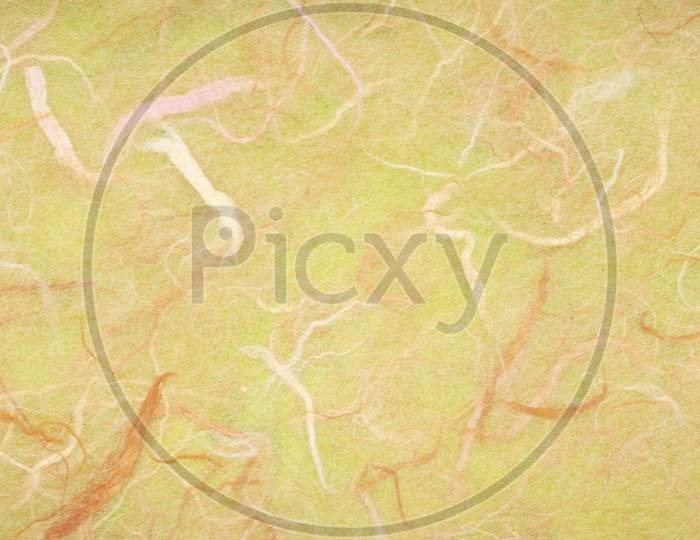 Background Of Light Green Textured Handmade Mulberry Paper, Panoramic Web Banner