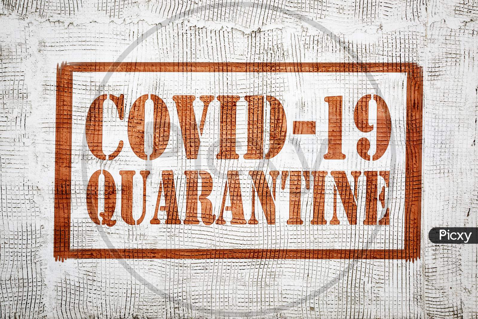 COVID 19 Quarantine  Words on a White Background
