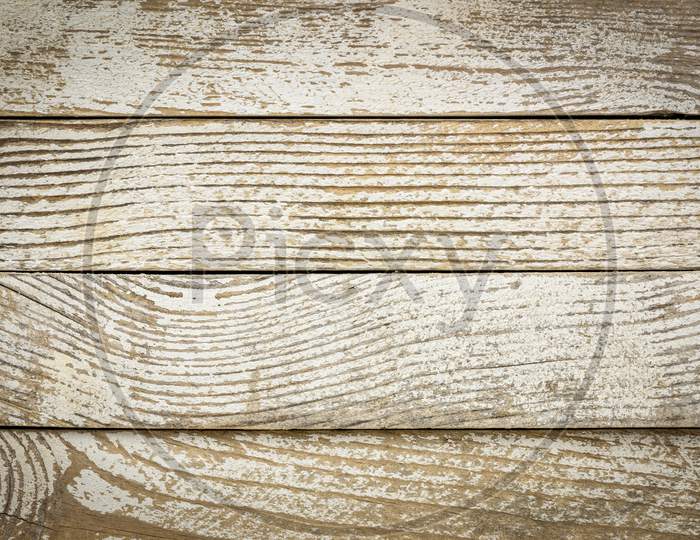 Grunge Wood Background With Old White Painted Planks