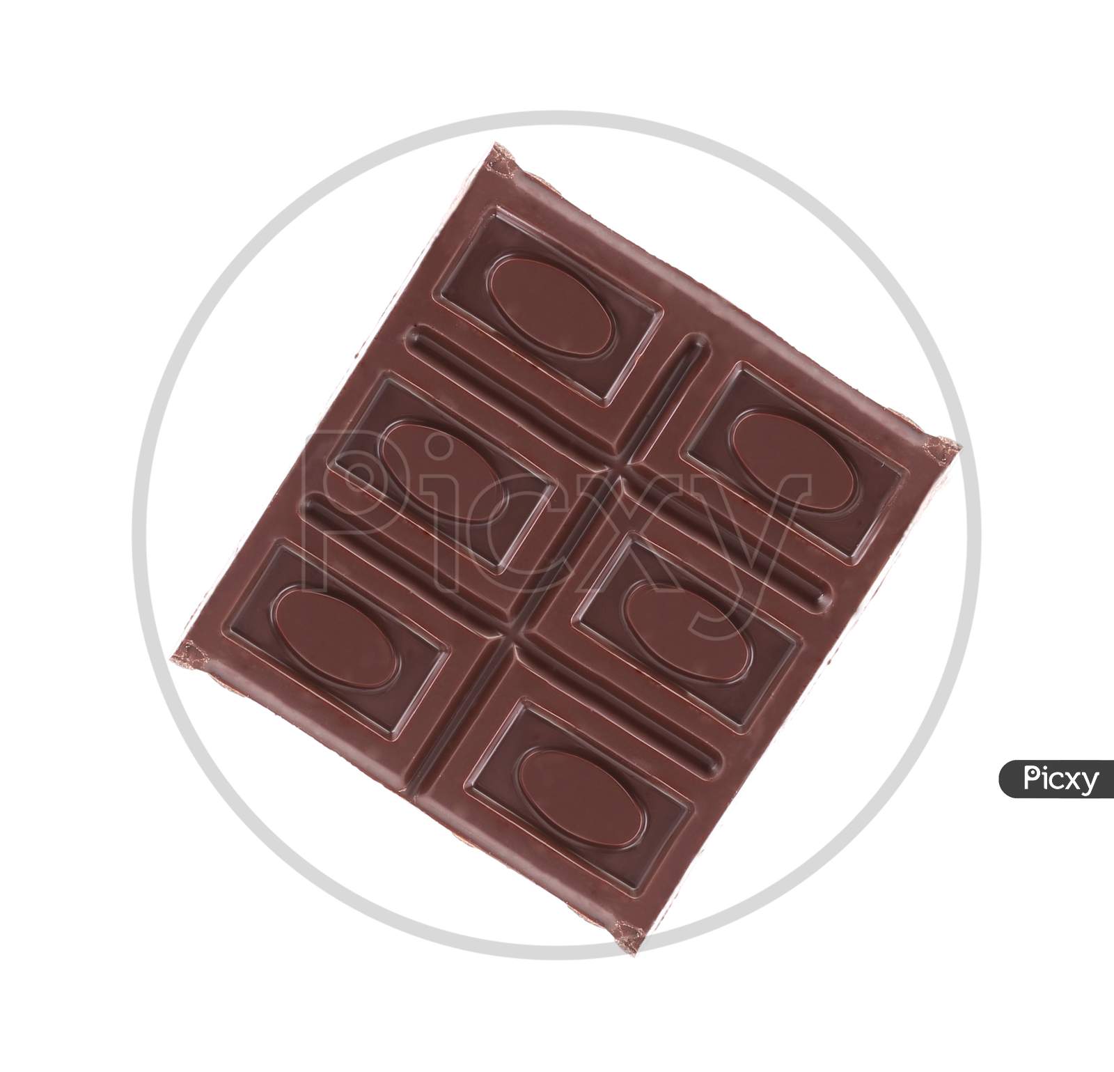 Close Up Of Chocolate Bar. Isolated On A White Background.