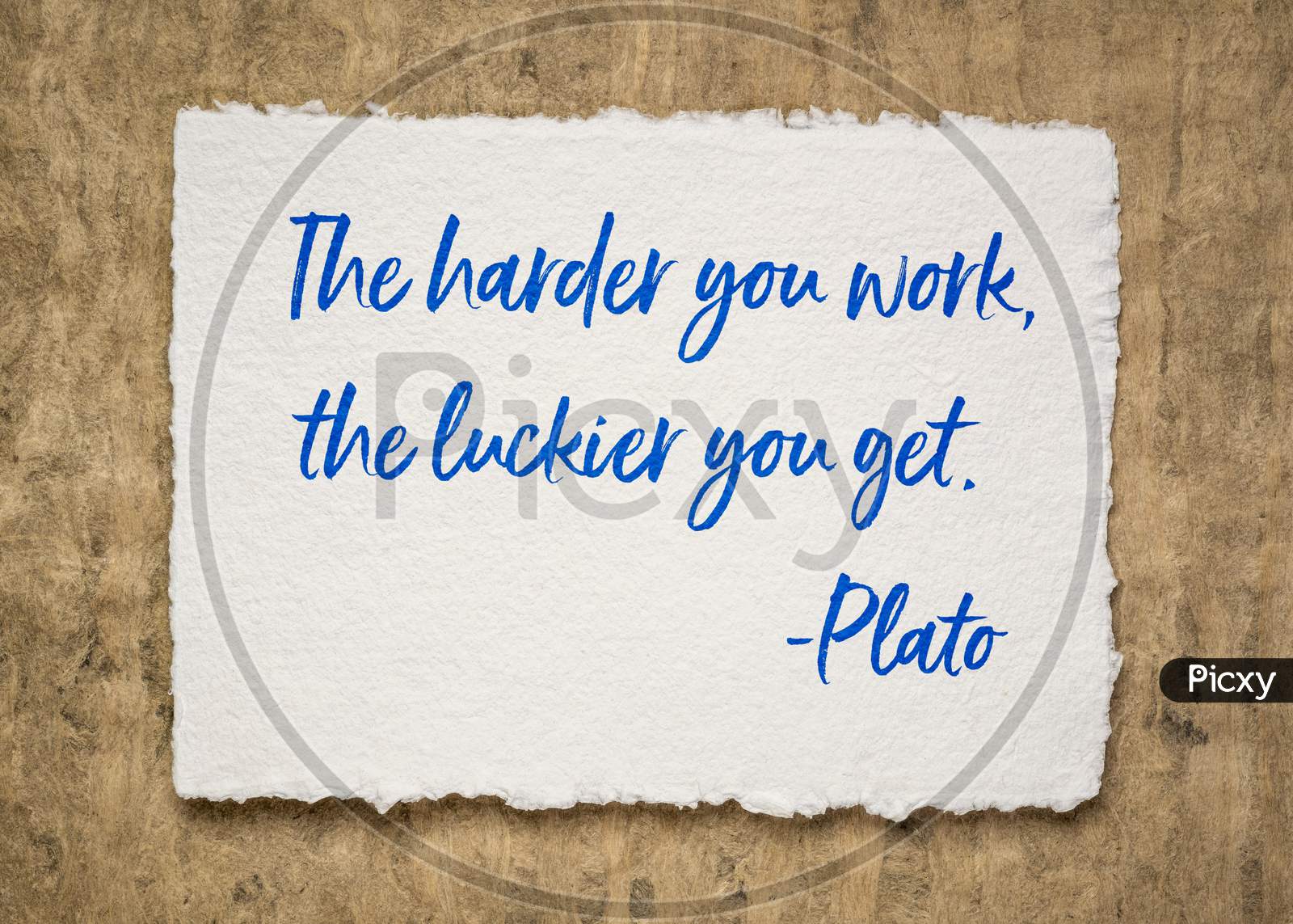 The Harder You Work, The Luckier You Get - Motivational Quote By Ancient Greek Philosopher Plato, Inspiration, Education And Personal Development Concept.
