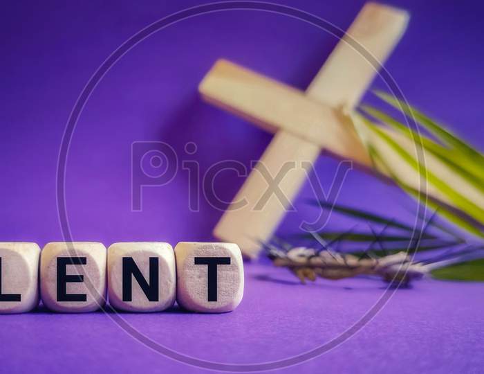 Representation Of LENT Days With Christian Christ Cross