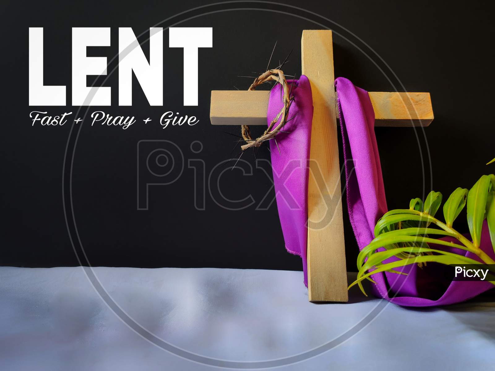 Representation Of LENT Days With Christian Christ Cross