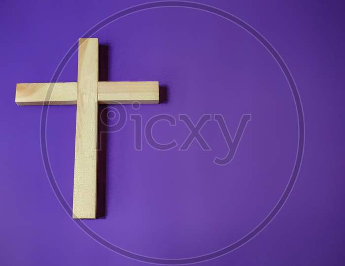 Christ Cross With Space Over an Violet Background
