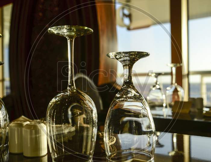 glass on elegant dining room