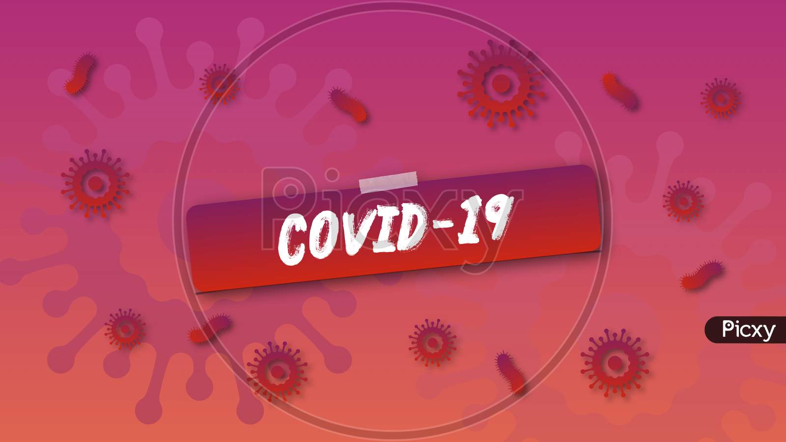 Covid-19 Text With Corona Virus Artificial Background