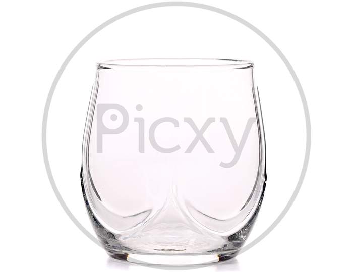 Close Up Of Empty Glass. Isolated On A White Background.