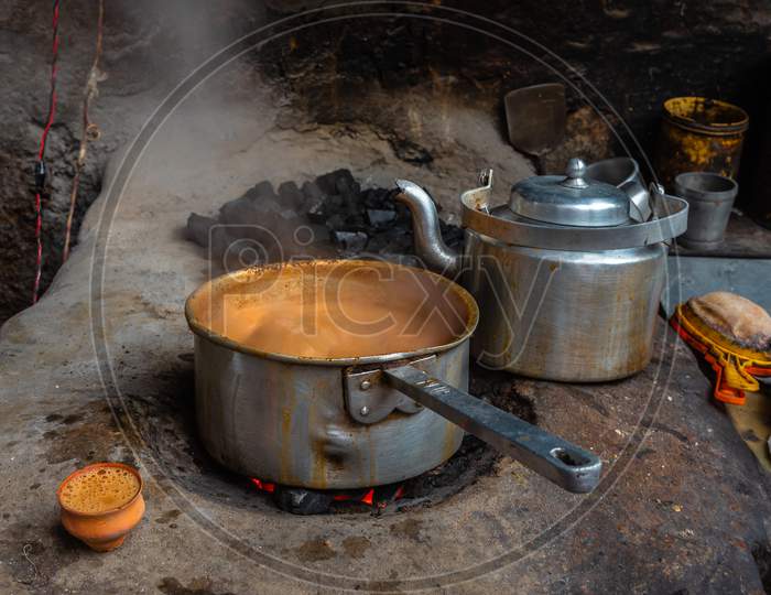 Indian style Hot Milk tea .