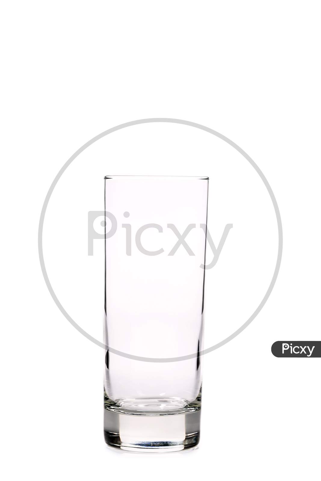 Close Up Of Tall Glass. Isolated On A White Background.