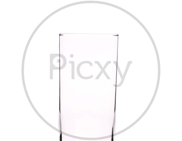 Close Up Of Tall Glass. Isolated On A White Background.