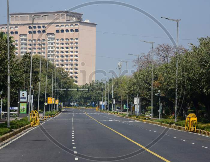Deserted Roads Due to  Corona Virus or COVID 19 Outbreak Lockdown in Delhi
