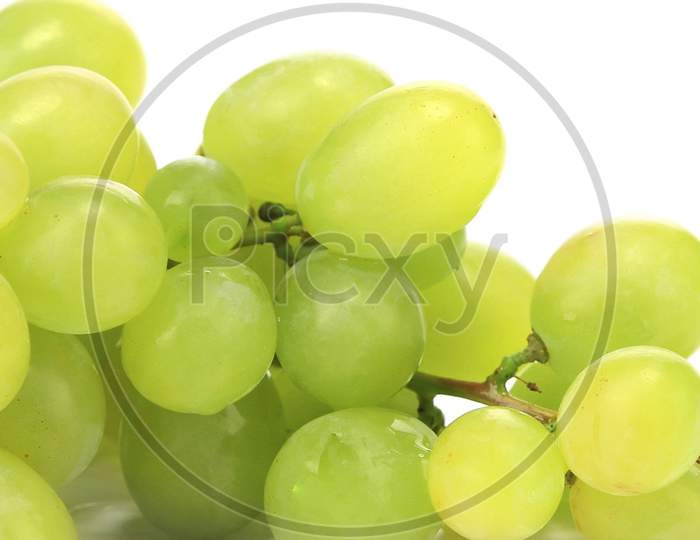 Background Of Bunch Of Ripe And Juicy Green Grapes