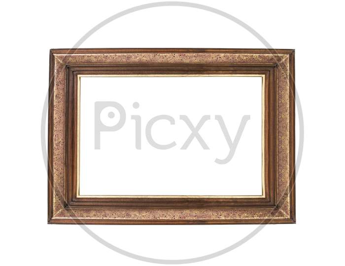 Wooden Empty Frames Isolated On White Background