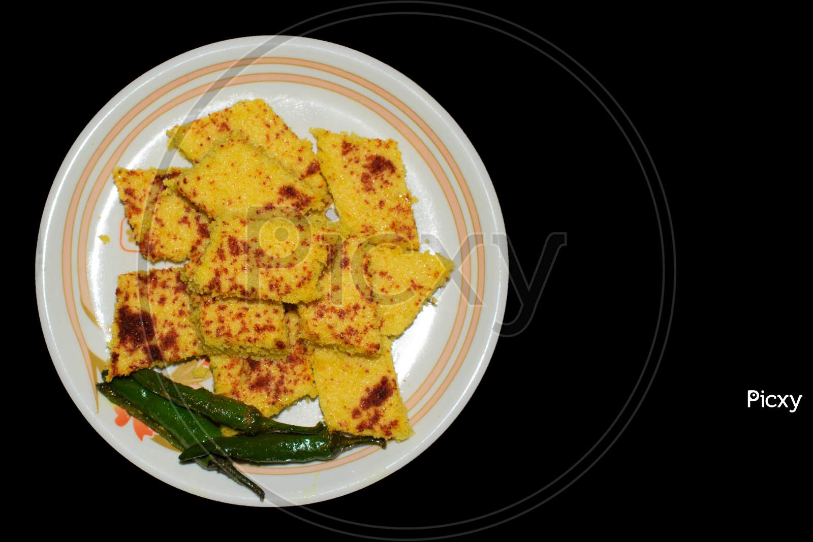 Khaman-Dhokla Indian breakfast, lunch and also dinner top view