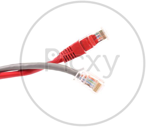 Network Cables.  Isolated On A White Background
