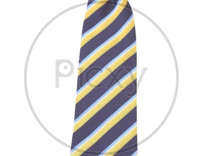 Tie With A Colorful Striped.  Isolated On White Background