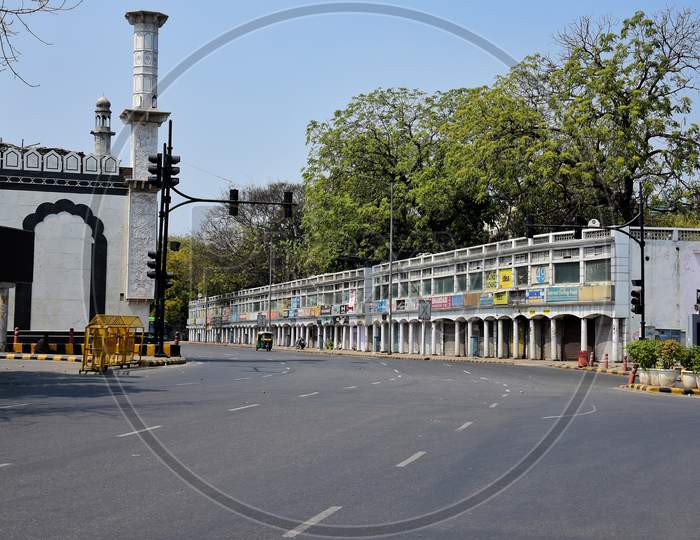 Deserted Roads Due to Lock Down For Corona Virus Or COVID 19 Outbreak in Delhi