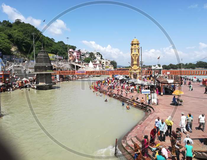 Har ki Pauri ghat of holy town haridwar, at the bank of Ganges.
