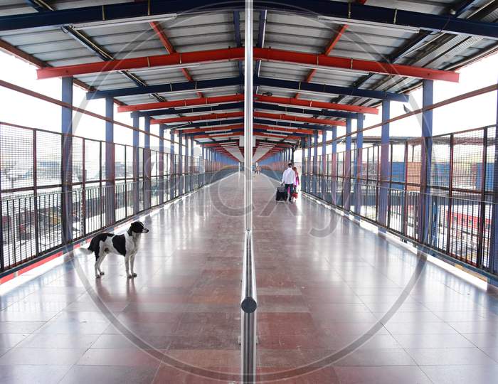 Deserted New Delhi Railway Station Platform  Due To Corona Virus Or COVID 19 Outbreak in Delhi
