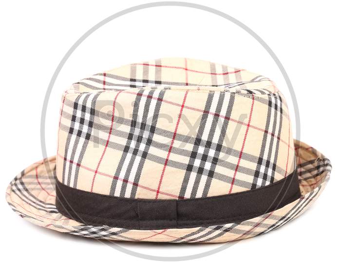 Checked Hat.  Isolated On A White Background