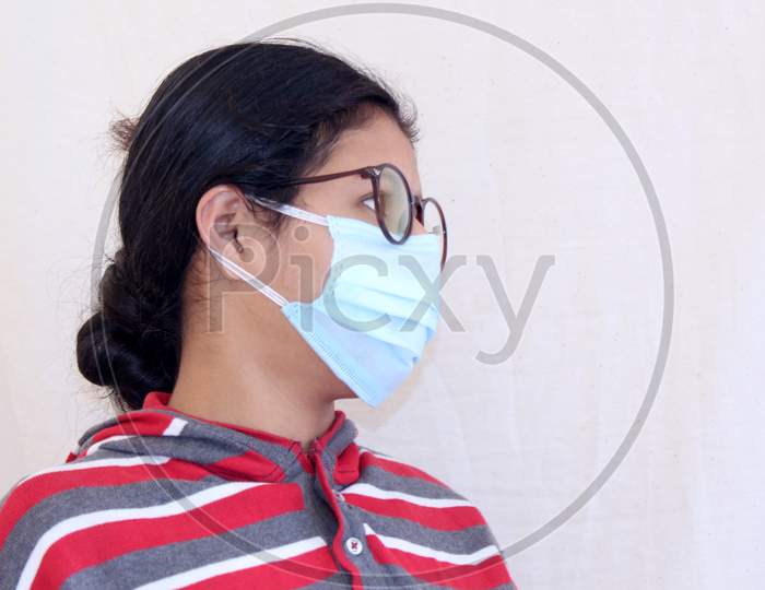 Portrait of Indian People Wearing Safety Mask Safety From Corona Virus Disease ( COVID -19)
