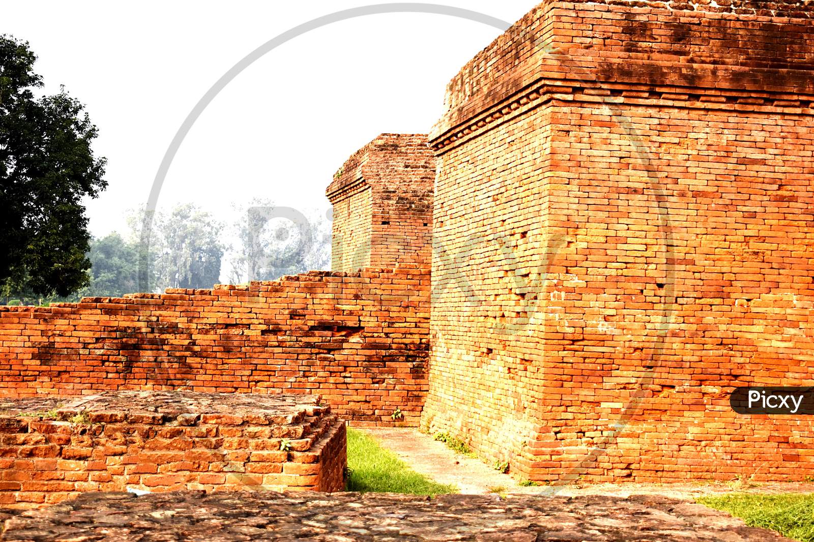Ruins Of Nalanda University At Nalanda, Bihar In India