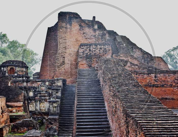 Ruins Of Nalanda University At Nalanda, Bihar In India