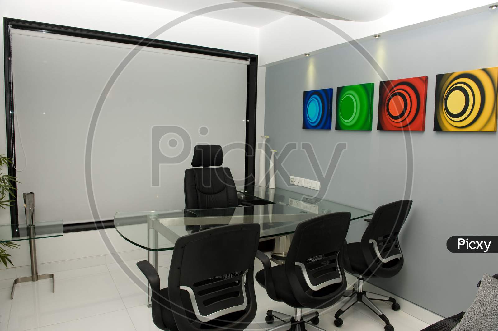 Office Room With Table And Chairs or Desk