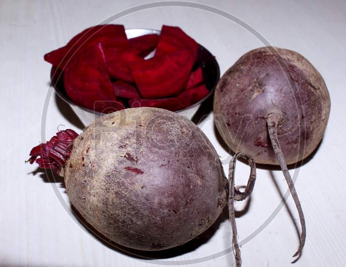 Beetroot Vegetables Over an White  Background