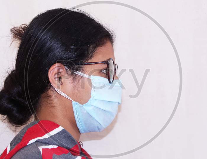 Portrait of Indian People Wearing Mask Safety From Corona Virus Disease ( COVID-19)